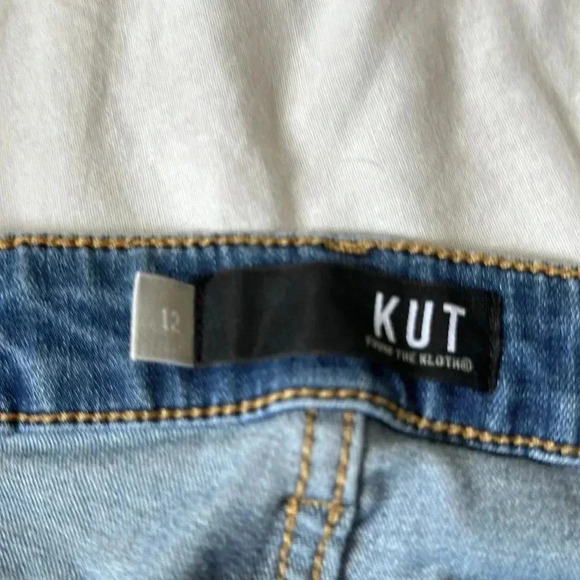 Kut From The Kloth Connie Jeans High Rise Fab Ab Crop size 12 distressed - Picture 3 of 7